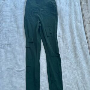 ALO Dark Green Leggings with Cut-Outs